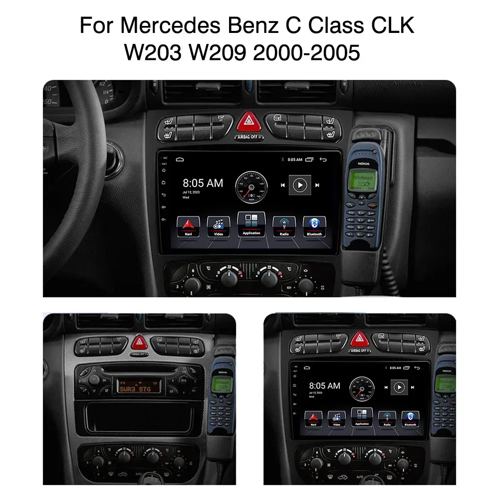 

Android 13 Radio For Mercedes Benz C Class CLK W203 W209 2000-2005 Car stereo Multimedia Player Carplay Auto GPS navigation 2DIN
