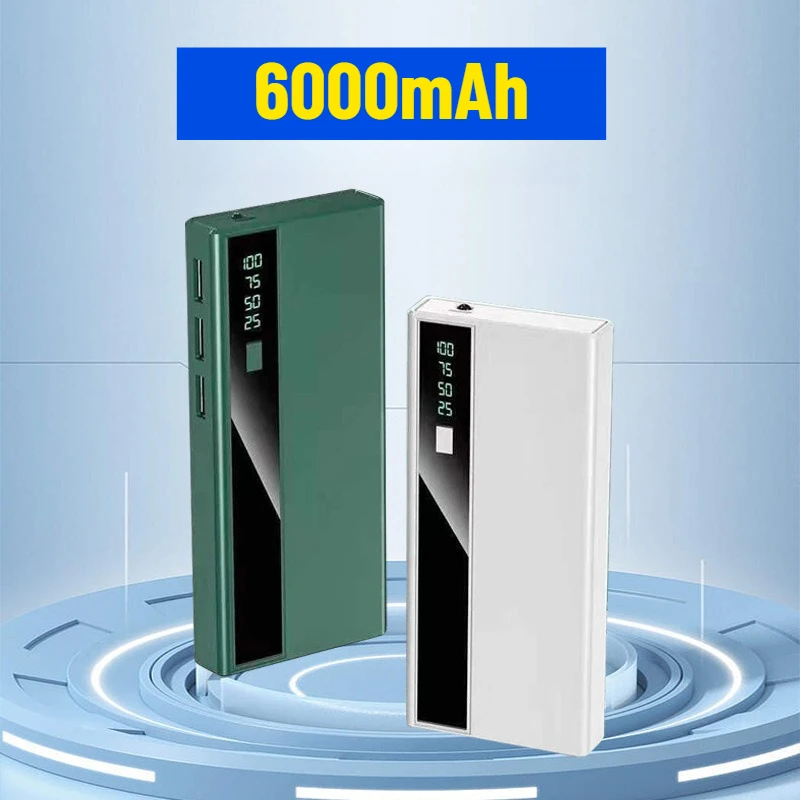 

6000mAh Large-capacity Outdoor Travel Portable Power Bank with Multiple Charging Ports Available in Multiple Colors