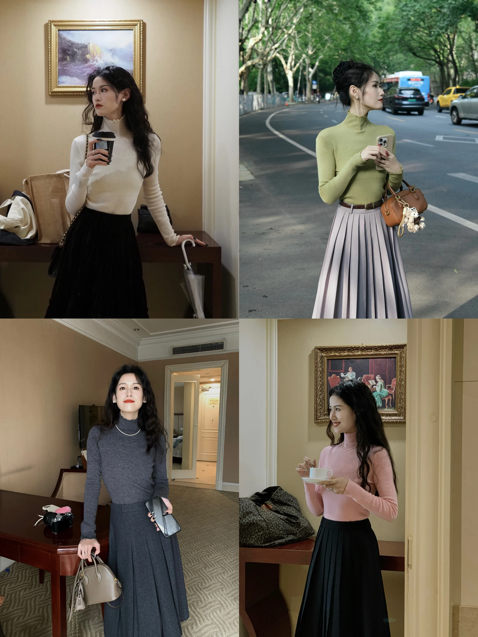 

Belagirls Women's Full Wool High Collar Knitted Sweater Long Sve Slim Fit Inner Wear Base irt Korean Sle Commute Wind