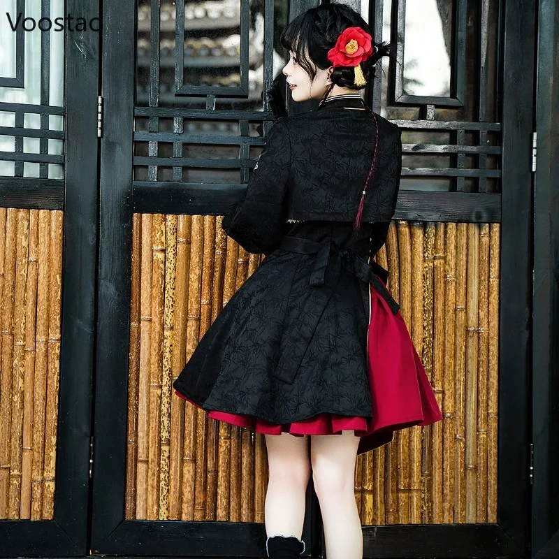 Dolce nero rosso abiti da festa da sera Harajuku Y2k cosplay principessa mini abito stile cinese gotico Lolita abito da donna stile punk