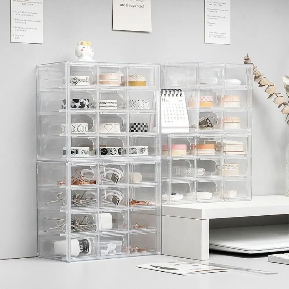

Storage Cabinet Sundries Cosmetics Drawer Storage Box Transparent Storage Box Stationery Organizer Desktop Storage Drawer