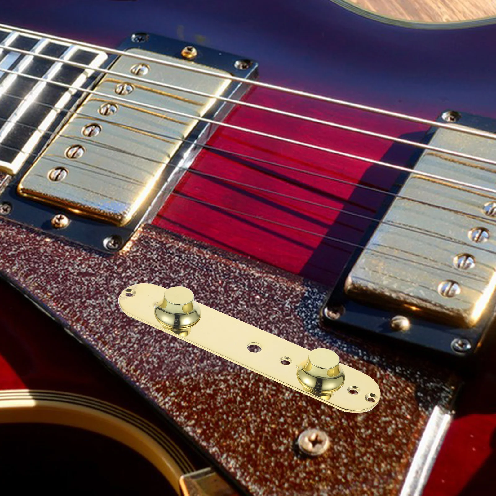 

1 Set Electric Guitar Control Plate Metal Volume Knobs Potentiometer Caps Replacement