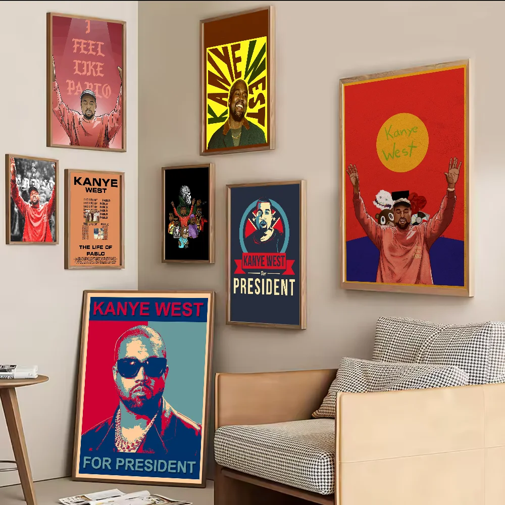 البوب مغني الراب كاني ويست سلسلة أنيمي الملصقات لزجة يتوهم الجدار ملصق لغرفة المعيشة زخارف للحانات ديكور جدار الغرفة