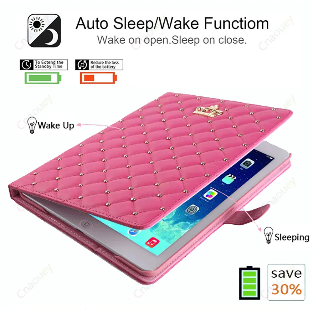Funda Case for  7th 8th 9th 10th Gen IPad Air4 Air5  Pro11 Air11 A16 Lambskin Stand Smart Case 9.7 2017 2018 Coque