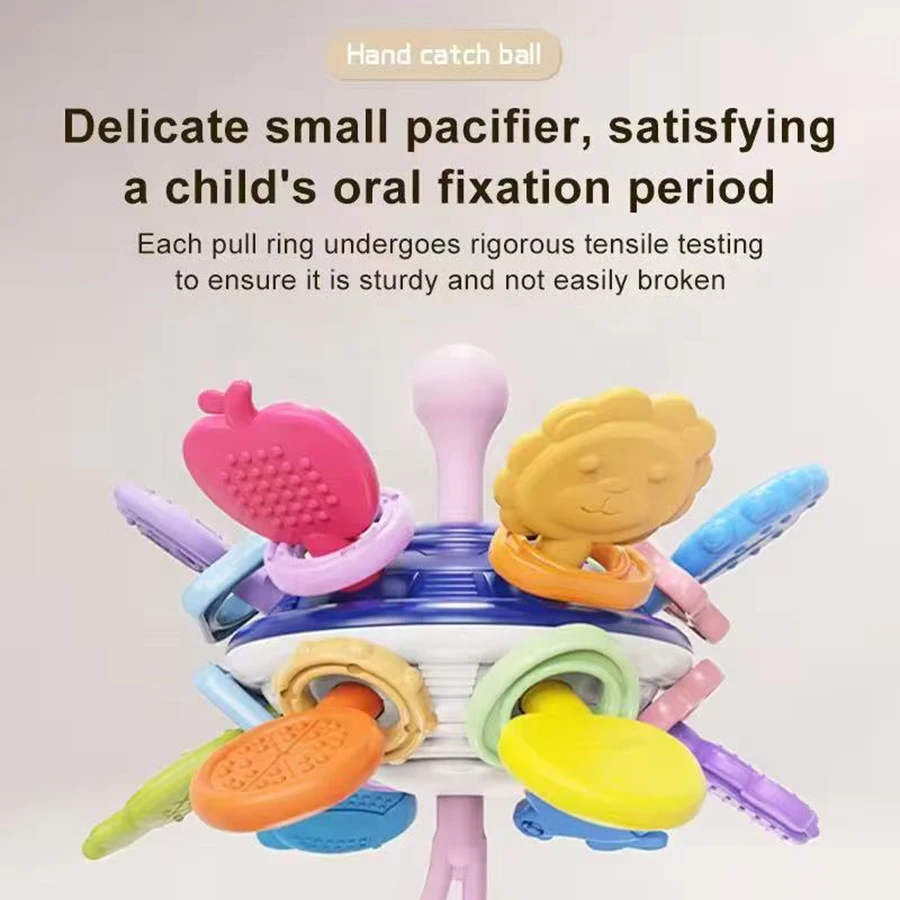 Hochet sensoriel Montessori pour bébé de 0 à 12 mois, jouets de dentition, développement de l'activité de préhension, jouets en Silicone, cadeau d'anniversaire et de noël, 1 pièce
