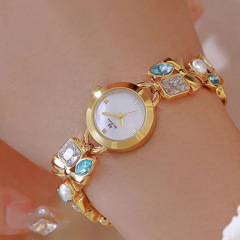 

Женские часы-браслет, лучший бренд класса люкс для женщин, наручные часы со стразами, уникальный дизайн, элегантный ремешок для часов, золотые женские часы