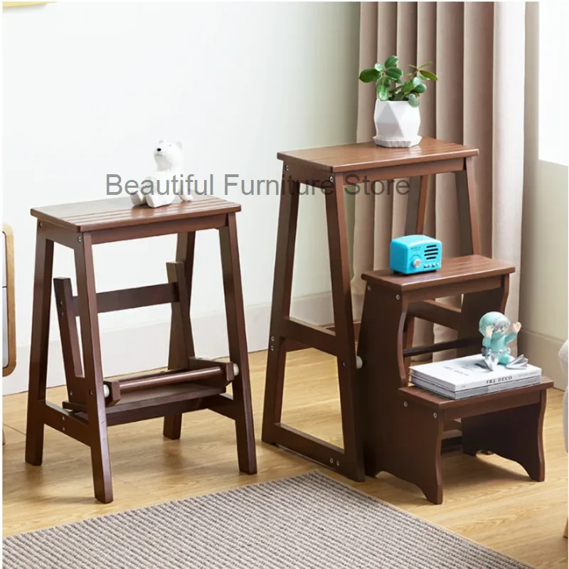 

Pine High Stools Kitchen Multi-function Ladder Chair Flip Store Step Ladder Chair. The Step Stool Is Used In Multiple Scenarios