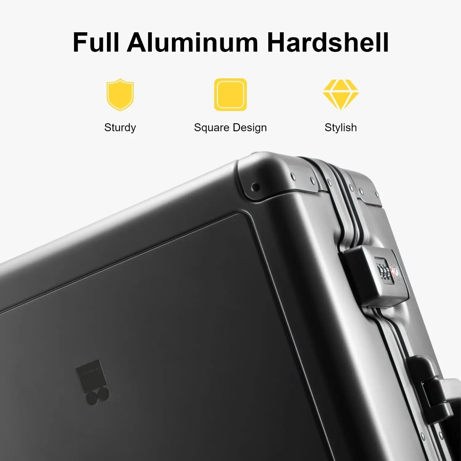 Saco de bagagem Madrid-alumínio, 20 polegadas, com rodas e bloqueio tsa, 8 rodas giratórias, cor cinza escuro