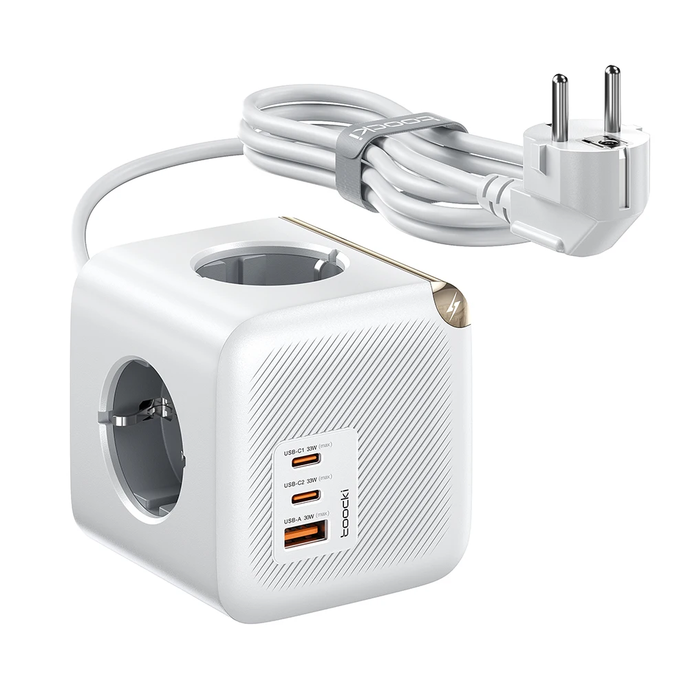 Toocki 툭키 C28 GaN 4000W 멀티탭  USB A 듀얼 C타입 PD 포트 33W 휴대폰 어댑터 초고속 접지형 멀티 어댑터 - 썸네일 5