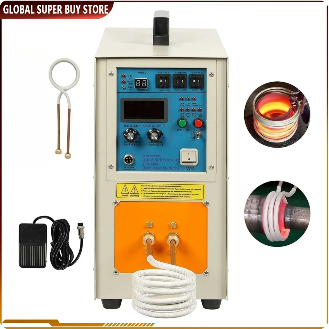 

High Frequency Induction Heating Machine 15KW 30-100KHz Heat Melting Welding Quenching Annealing Brazing Metal Melting Furnace