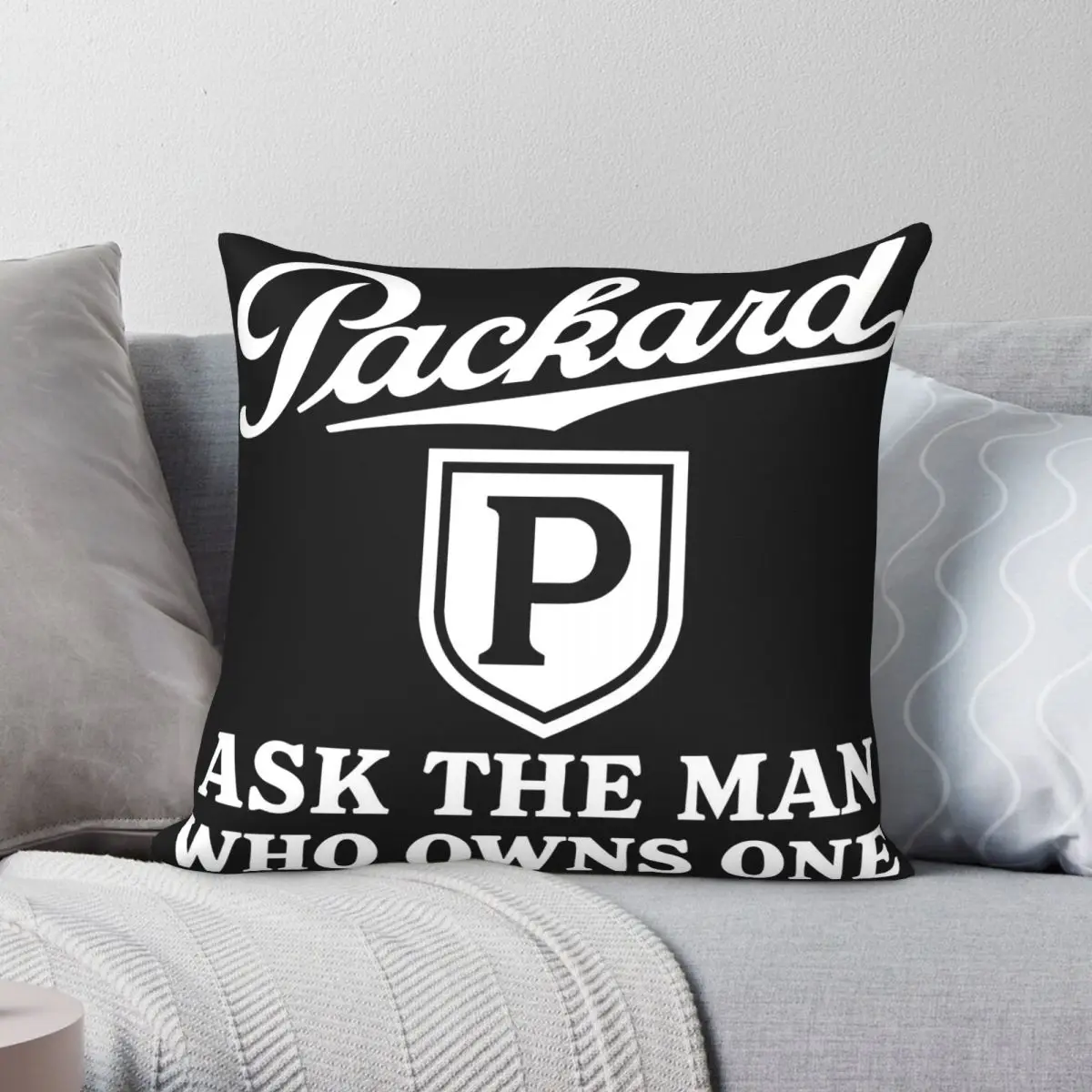 Packard Logo Defunct Car Square Pillowcase Polyester Linen Velvet Printed Zip Decorative Pillow Case Home Cushion Cover