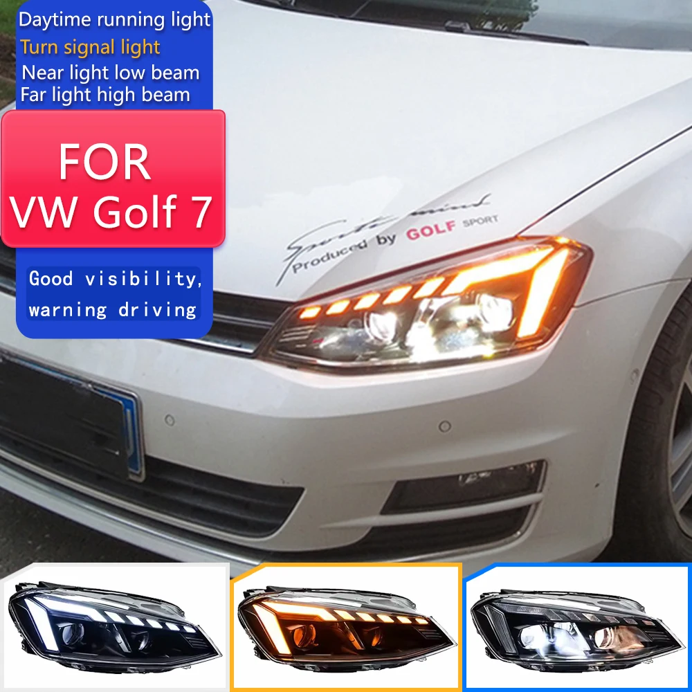 

Автомобильные фары для VW Golf 7, светодиодные фары, проектор Audi-Design, анимация, DRL, фара с динамическим сигналом, автомобильные аксессуары