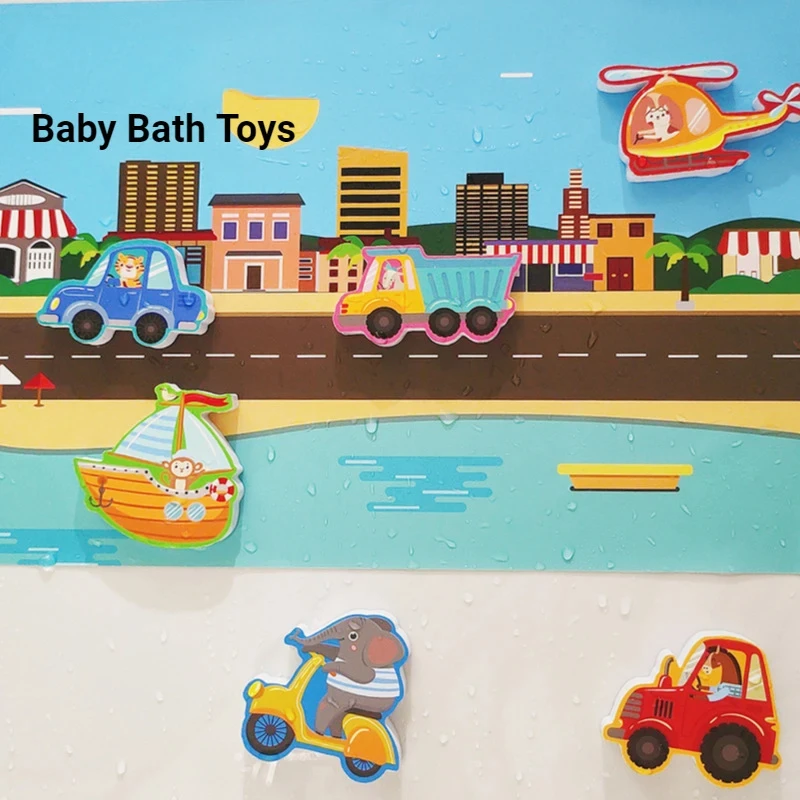 Jouets de bain d'été pour bébé, Puzzle Animal avec lettres alphanumériques, EVA souple, jouets d'eau pour salle de bain pour enfants de 0 à 12 mois et 1 ans