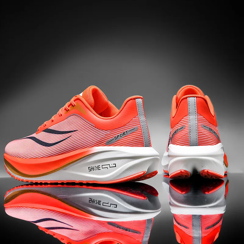 Carbon Plate Ultra-Light Shock-Absorbing Running Shoes for Male and Female Students and Teenagers Racing Wear-Resistant Non-Slip Mesh Breathable Sports Running Shoes