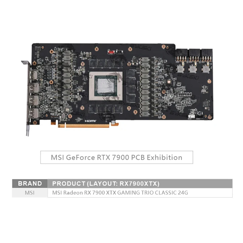 Bykski A-MS7900XTXTRIO-X Water Block Use for MSI AMD Radeon RX 7900 XTX GAMING TRIO CLASSIC GPU Card /Copper Cooler RGB Radiator