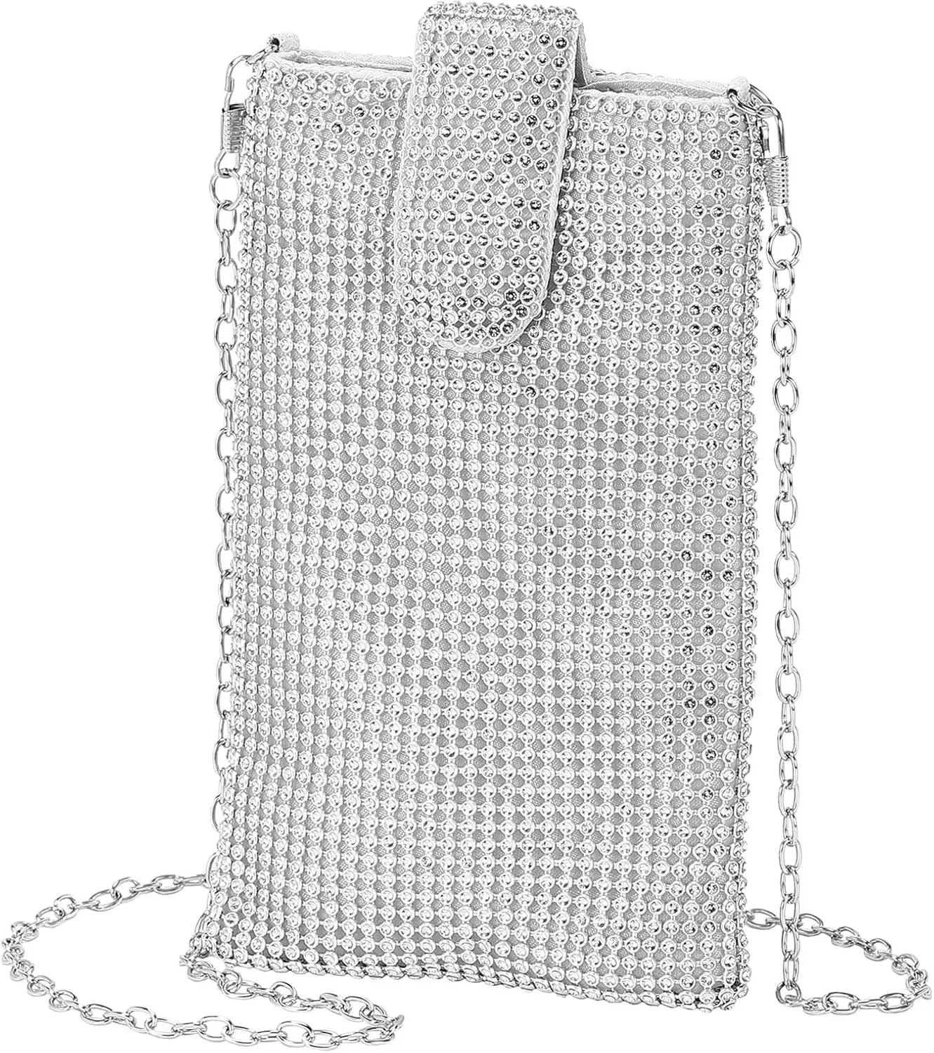 Evening Handbags Clutch Purses for Women, Crossbody Bag Crystal Rhinestone Purse Small Shoulder Bag Sparkly for Wedding Party Si