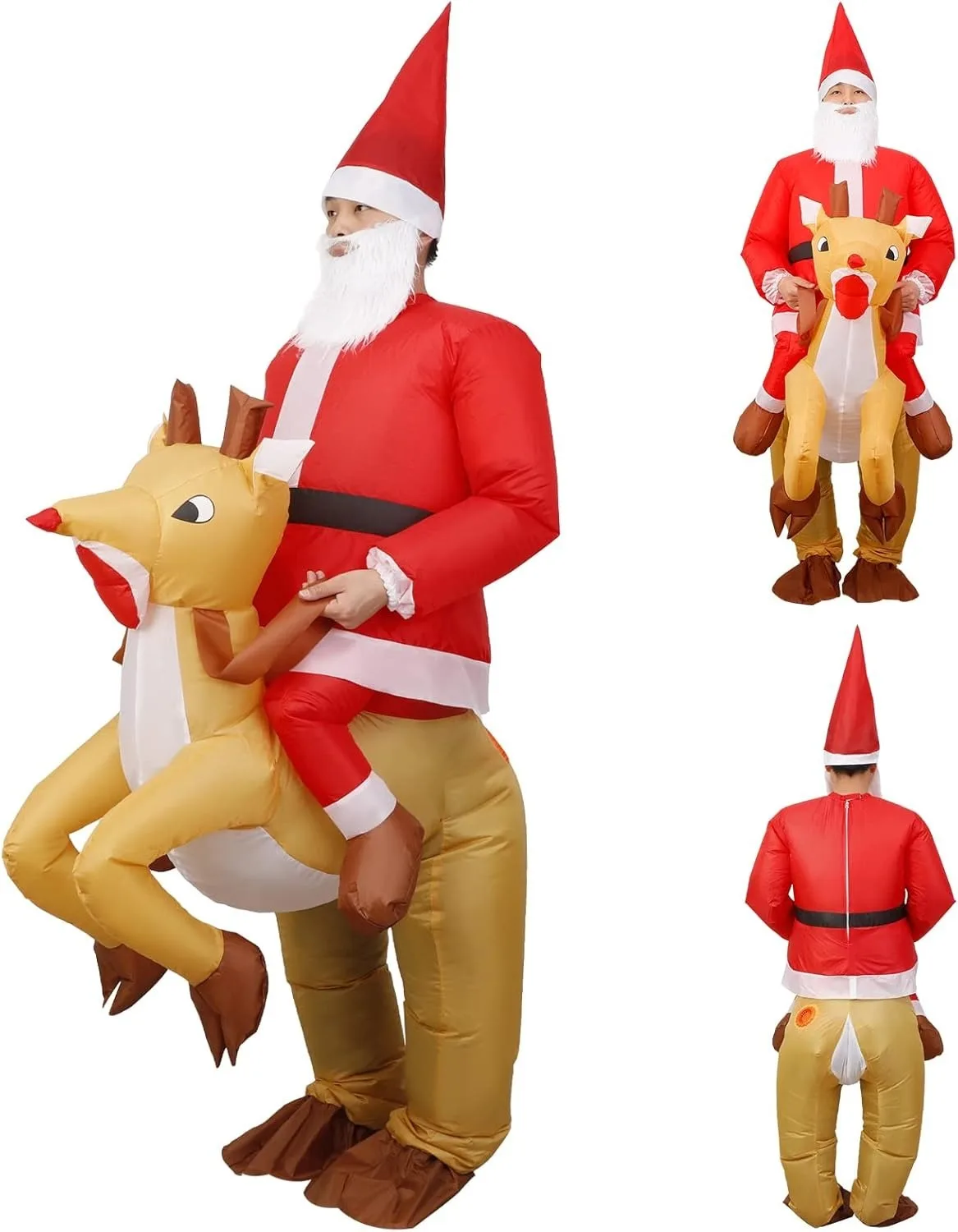 

Inflatable Christmas Santa Claus Costume for Holiday Party Role Play Inflatable Cosplay Outfit