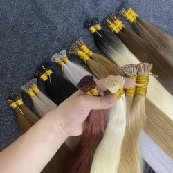Straight I Tip Hair K Tip Natural Bundles 1g/Strand Original Real Highlight Extensión De Cabello Humano Braiding Pelucas De Muje