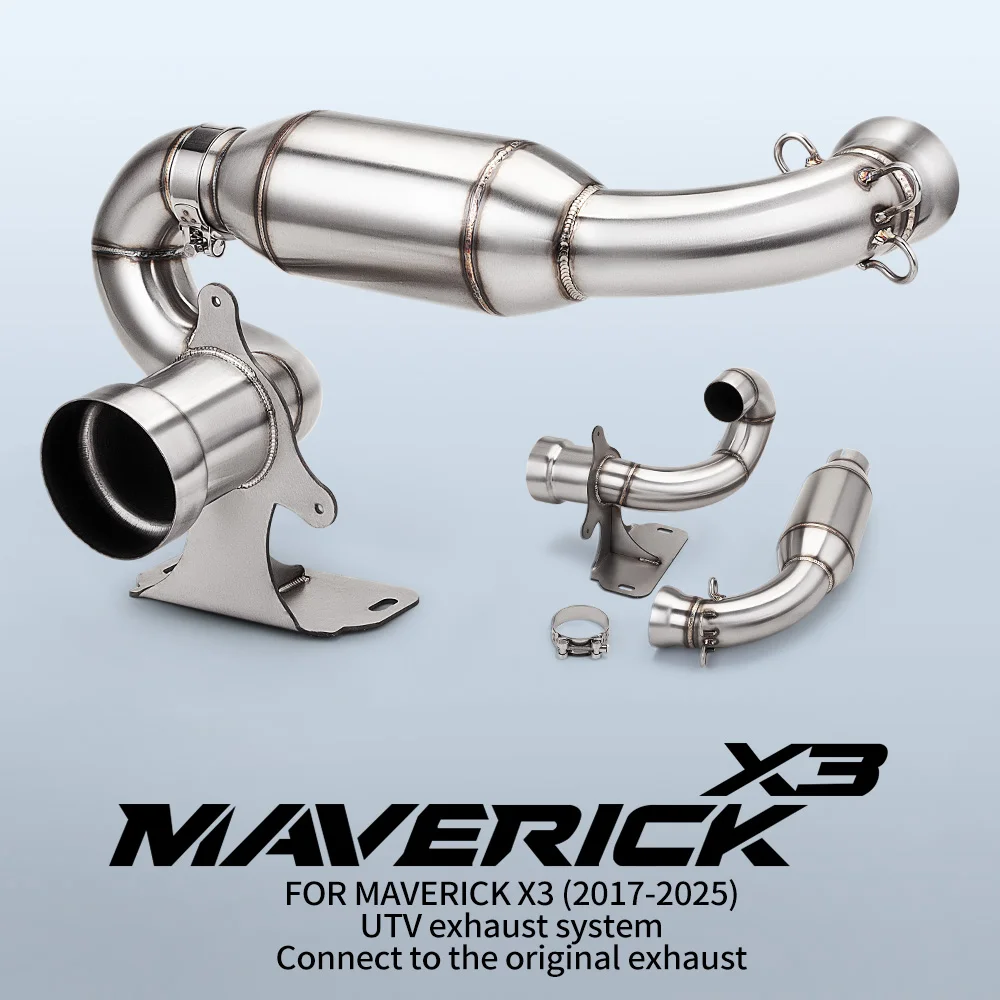 For Can-Am Maverick X3 2017-2025 UTV Exhaust System Turbo RR DS Slip-On Muffler Kit Moto Parts