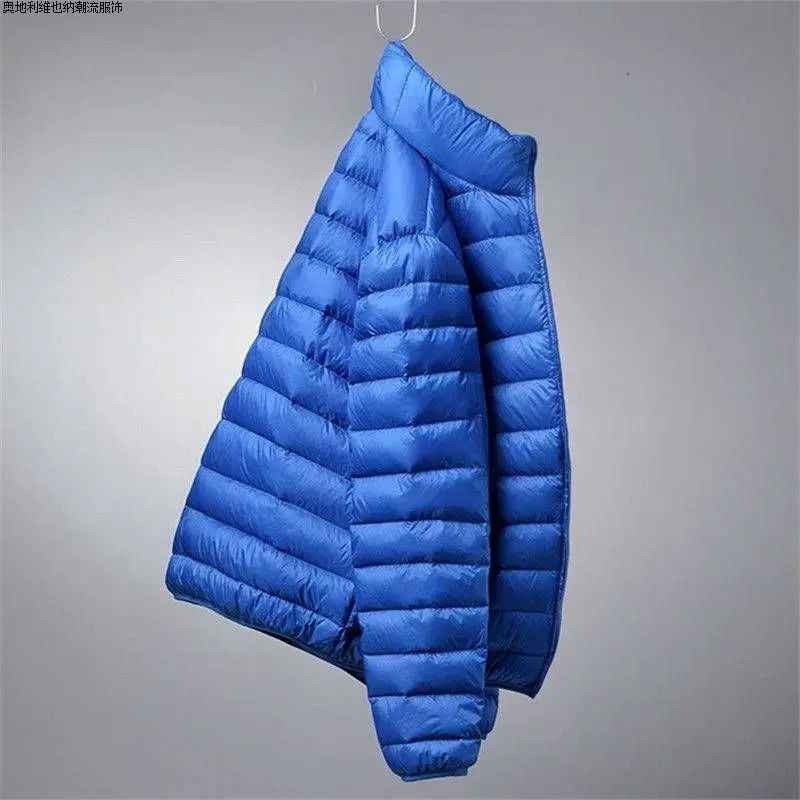 2024 New Light and Thin Down Cotton Men's Stand-up Collar Hooded Thermal Jacket winter jacket men