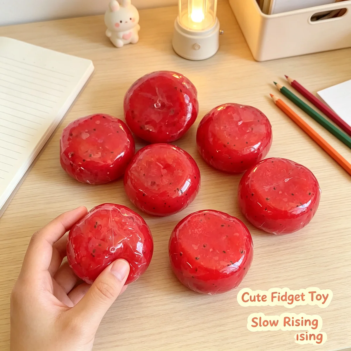 Creative Handcrafted Style Watermelon Slushie Squishy Toy Cute Aesthetic Room Decor Realistic Cup Squeeze Sensory Fidget Toy for Tabletop Display Bookshelf Ornament Christmas Gift Ideas for Girls Teens