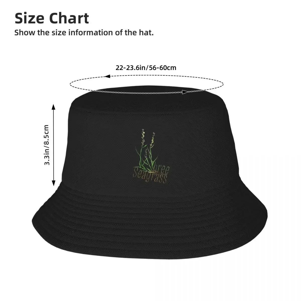 Three Seagrass Bucket Hat Trucker Cap Fishing cap Hat Beach Caps Male Women's