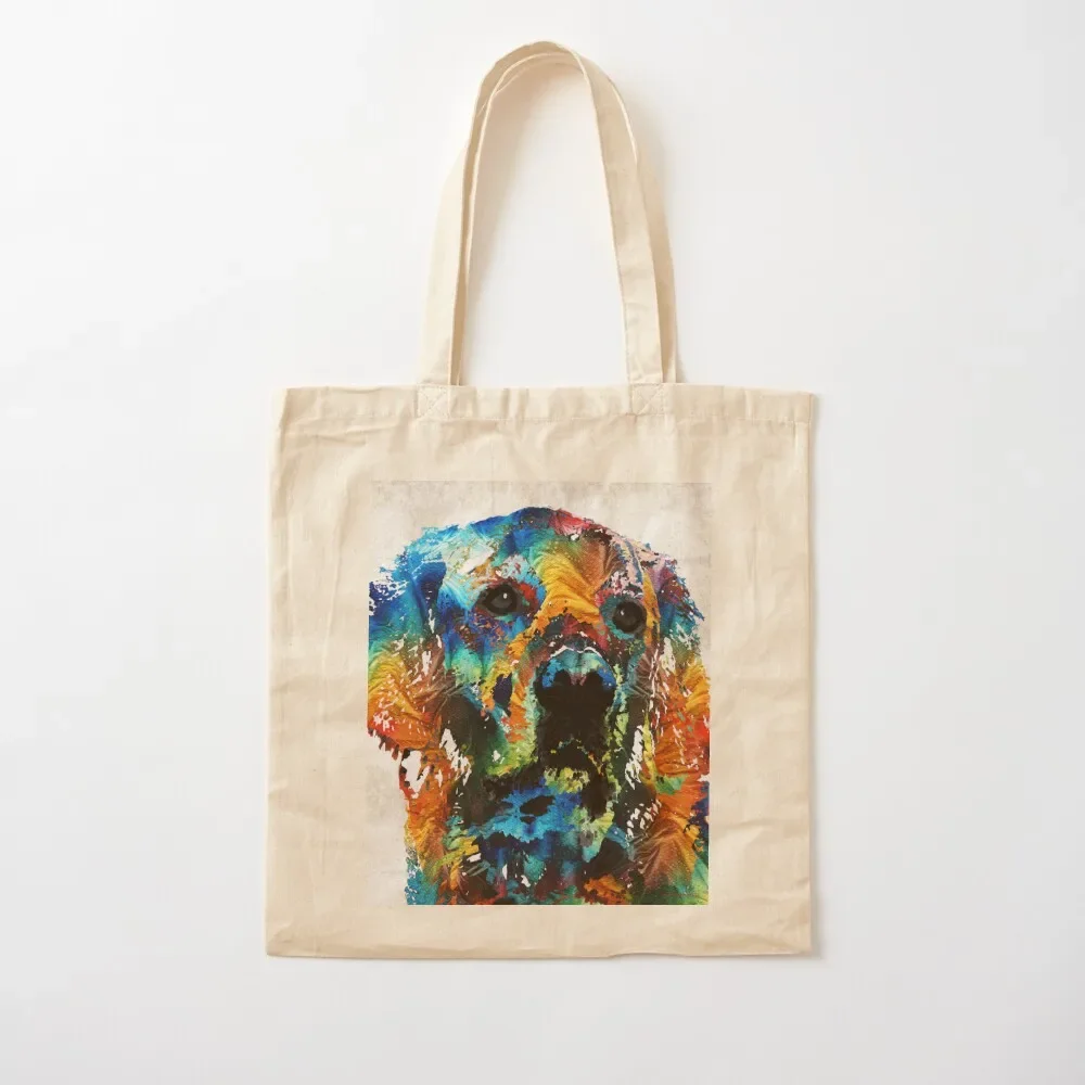 

Colorful Dog Art - Heart And Soul - By Sharon Cummings Tote Bag ecological bags foldable reusable bag Women's tote bag