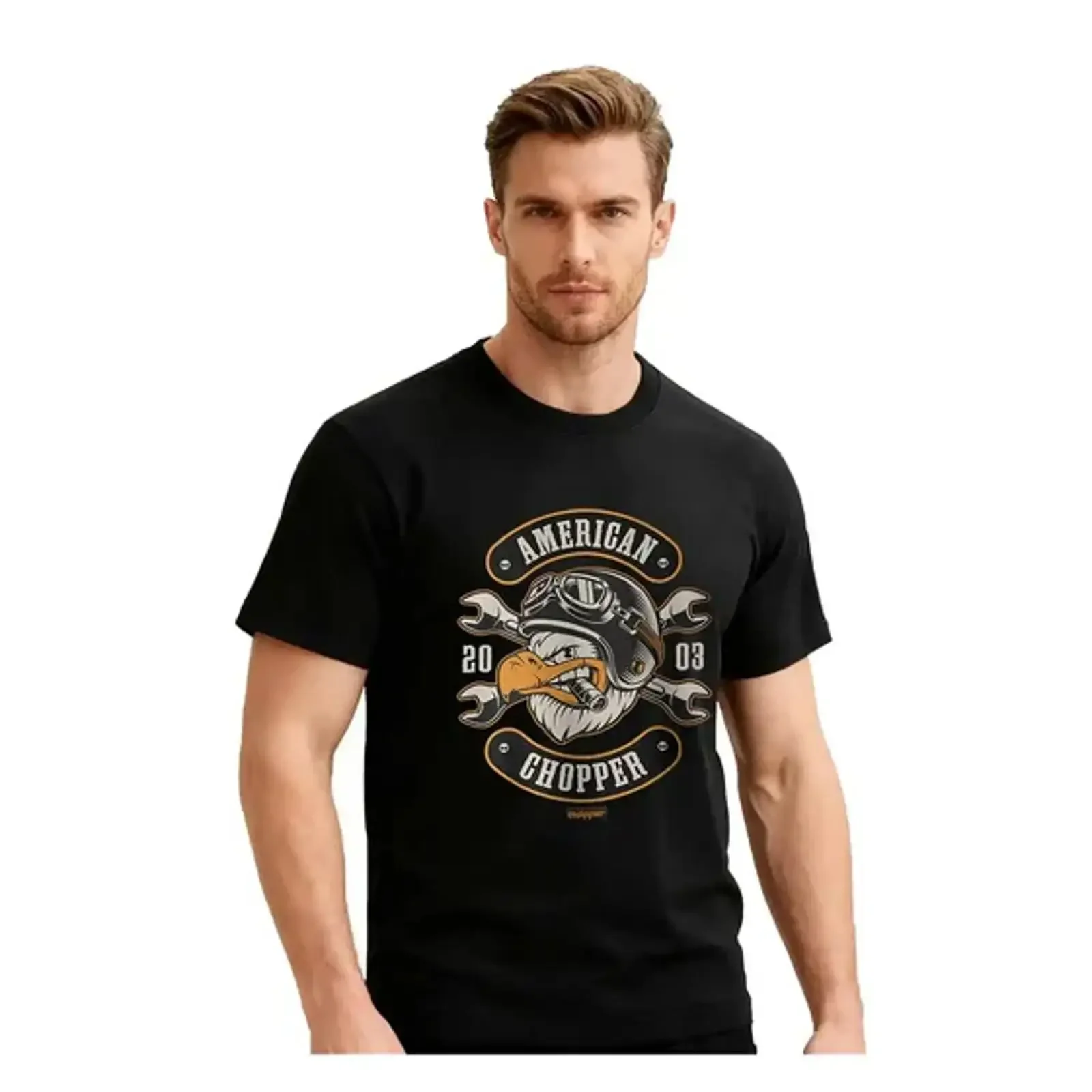Camiseta American Chopper Cigar Eagle con Licencia Oficial, Estilo Vintage, Lavada, Suave, Ligeramente Informal, Unisex, Gráfica, Transpirable