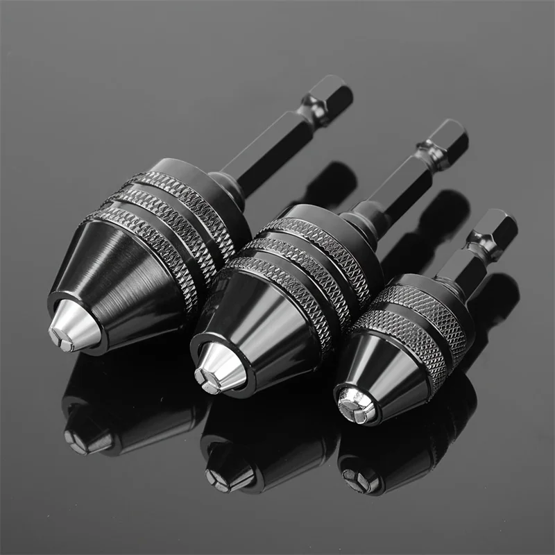 Adaptador de Mandril Elétrico Mini Sem Chave de 0.3mm-8.0mm para Brocas, Conversor de Pinça, Extensor de Chave de Fenda, Suporte de Fixação com Haste Sextavada de 1/4"