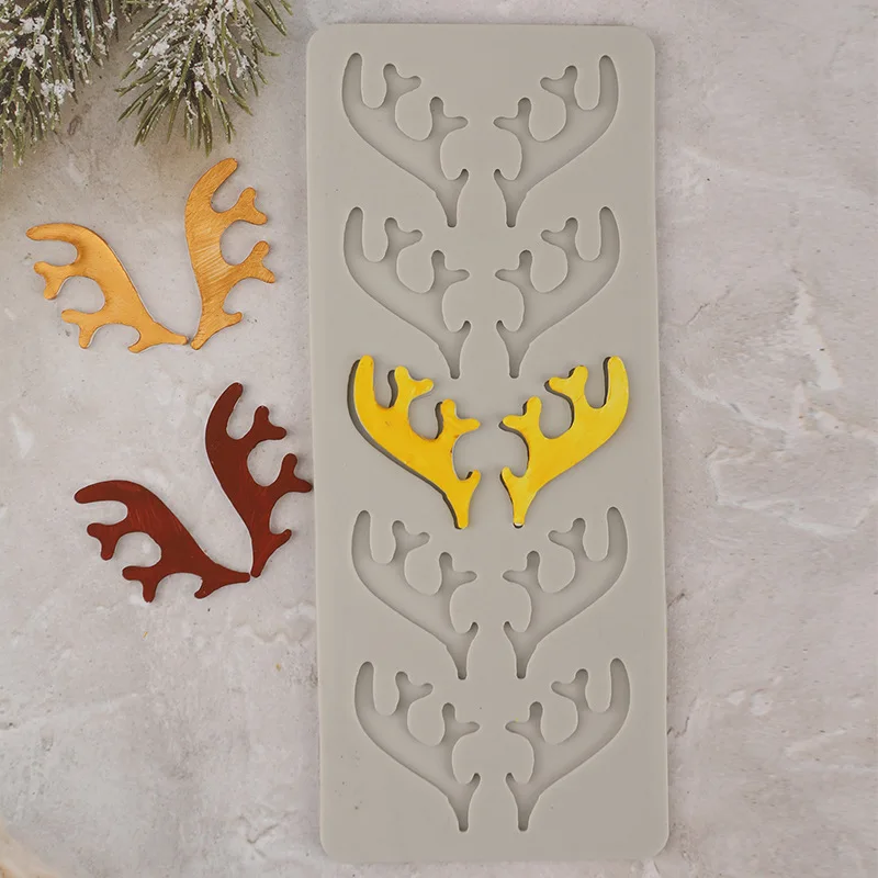 Christmas Themed Reindeer Antlers Silicone Mold Cake Decoration Chocolate Mold