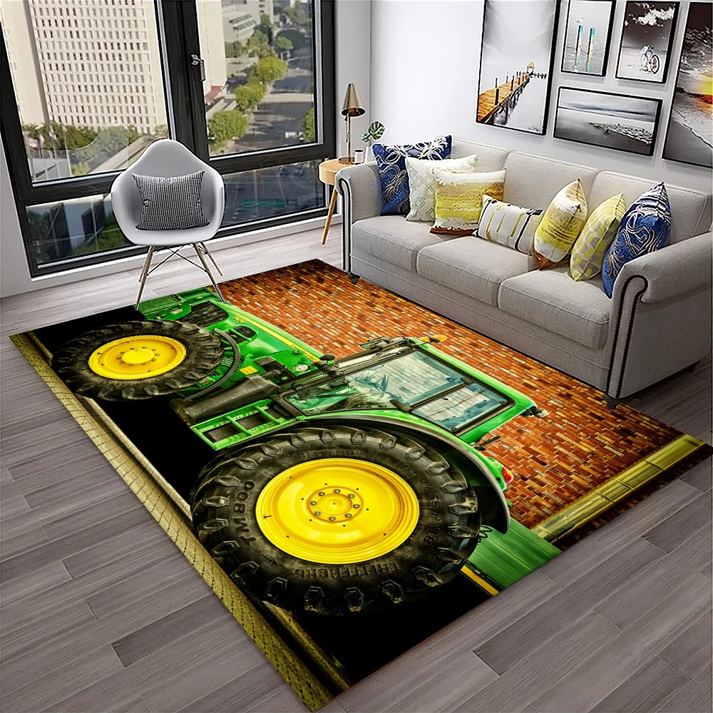 3D Retro Car Tractor Truck Series Carpet Rug for Home Living Room Bedroom Sofa Doormat Decor,Child Area Rug Non-slip Floor Mat