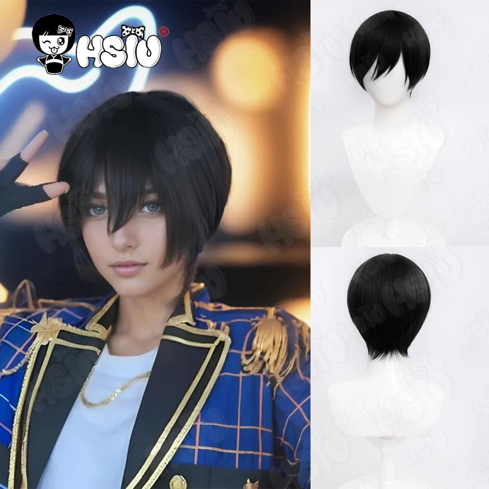 

Hidaka Hokuto Косплей Парик Волокно синтетический парик「HSIU」30 СМ Короткий черный парик + шапочка для парика Игровой ансамбль со звездами Hidaka Hokuto Косплей Парик