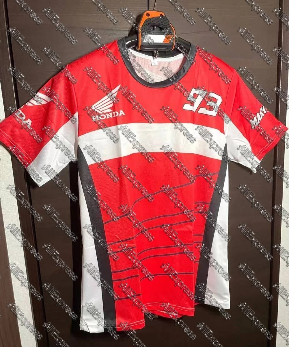 

Мужская футболка Honda Motorcycle Team Racing с коротким рукавом, быстросохнущий дышащий трикотаж, удобный для ежедневной уличной езды