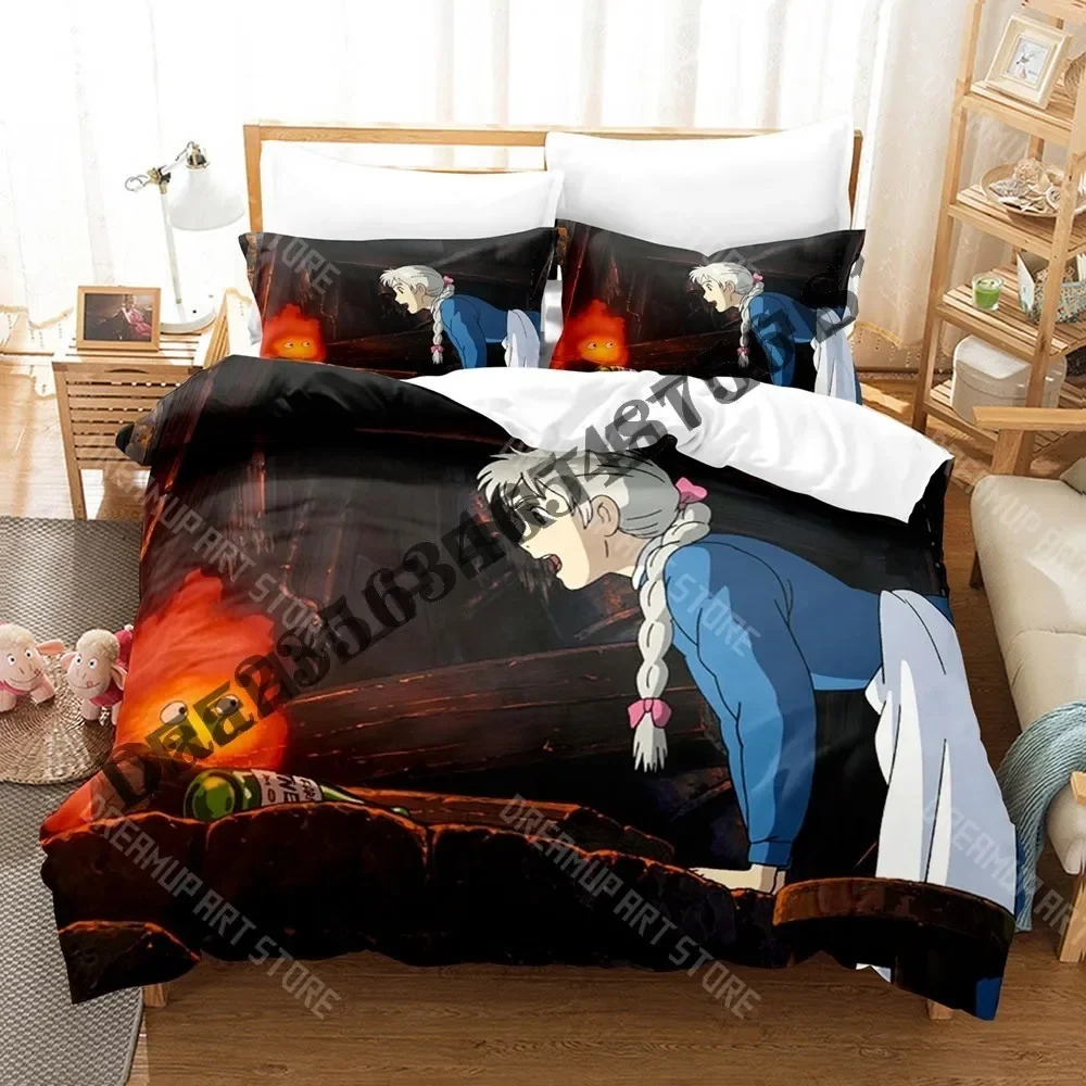 2026 3D Print Howl Sophie Hatter Bedding Set Single Twin Full Queen King Size Bed Set Adult Kid Bedroom Duvetcover Sets Anime Be