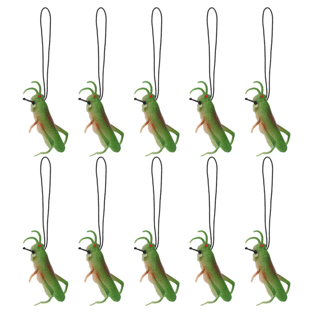 

10pcs Model Toy Realistic Green Insect Figurines TPR Safe Kids Educational Animal Pendant Desktop Decor Party Favor