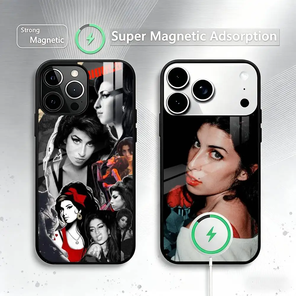 

Singer Amy WinehouseS Phone Case For iPhone17,16,15,14,13,12,11 Plus,Pro Magnetic For Magsafe Wireless Charging