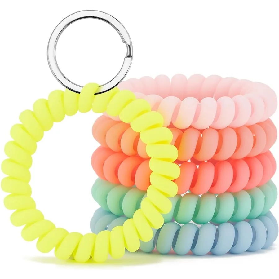 

Спиральный брелок, эластичный браслет на запястье, брелок для ключей, водонепроницаемый браслет, держатель для ключей для сауны, бассейна, спортзала