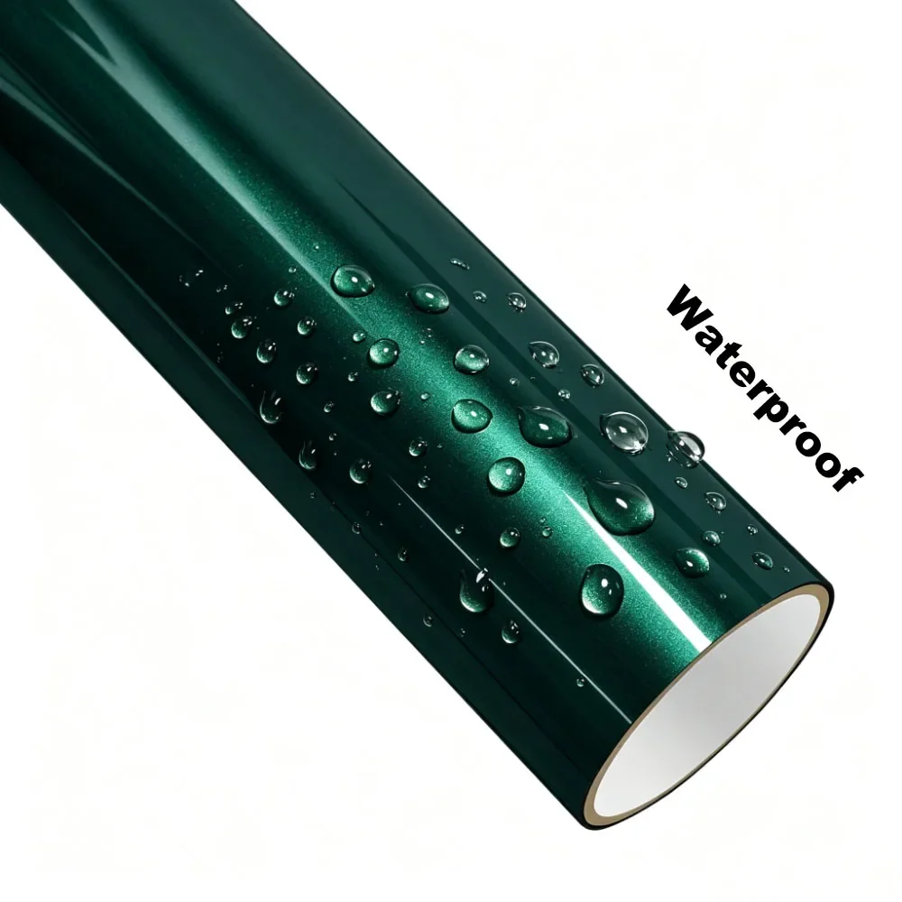 British Racing Green Metallic PVC Car Vinyl Wrap Film, PET Backing Bubble Free Auto Body Color‑Change Sticker Decal Exterior