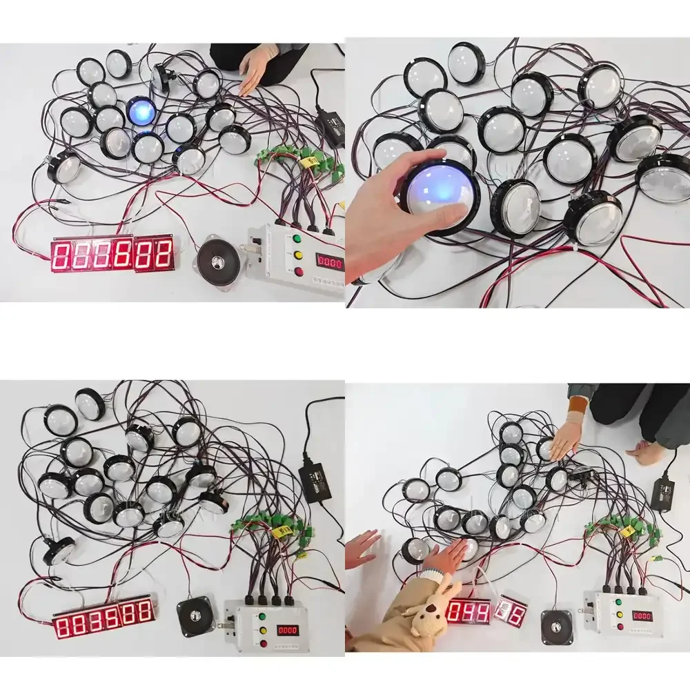 

Electric Timer Challenge Speed test Led Light Push Button Catch Stick Game Agility Metis Reaction Led Lights Pods Training
