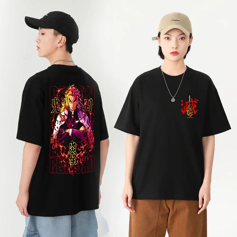 Demon Slayer Hashira Shinobu Kocho Rengoku Kyoujurou Tomioka Giyuu T-shirt College Trend Parent-Child Dress Cosplay Anime Summer