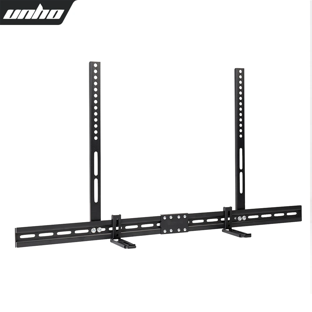 Universal Soundbar Brackets Under TV, Soundbar TV Mount Fits Soundbars with or without Holes Soundbar Mount for Sonos, Samsung,