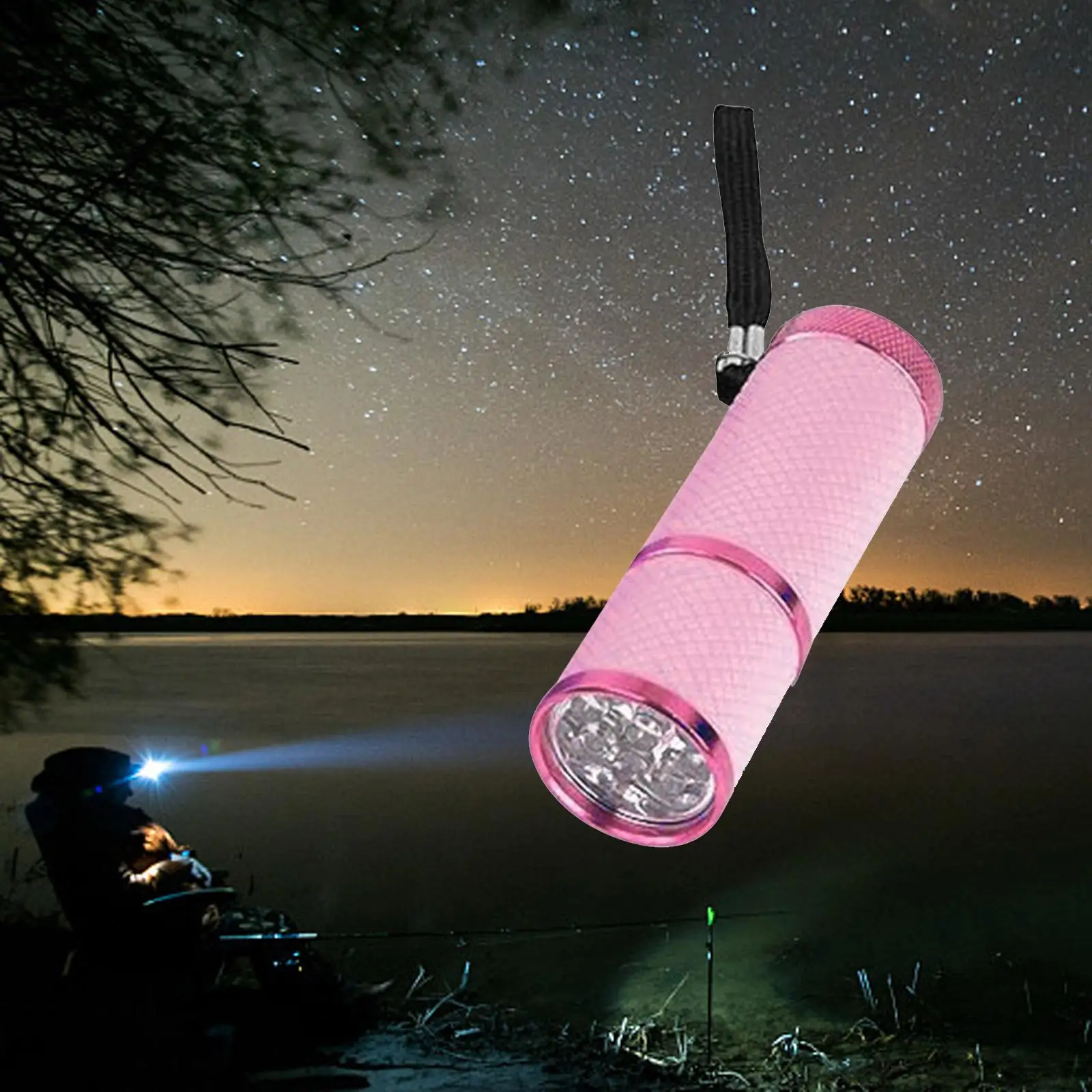 LED Fluorescent flashlights Mini Torch Aluminum Alloy glow in Accessory