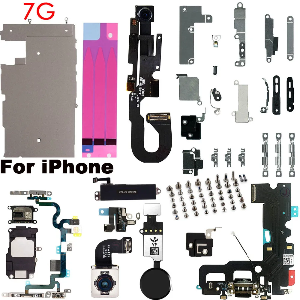 Full Internal Parts For iPhone 6 6P 6S 7 8 Plus Home Button Rear Front Camera Power Volume Charging Flex Cable Loud Speaker