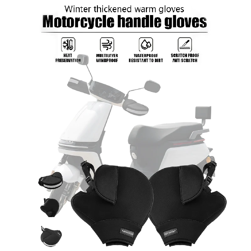 

Winter windproof warm handle gloves for motorcycles, thickened knee pads for scooters, and windproof protection for bicycles