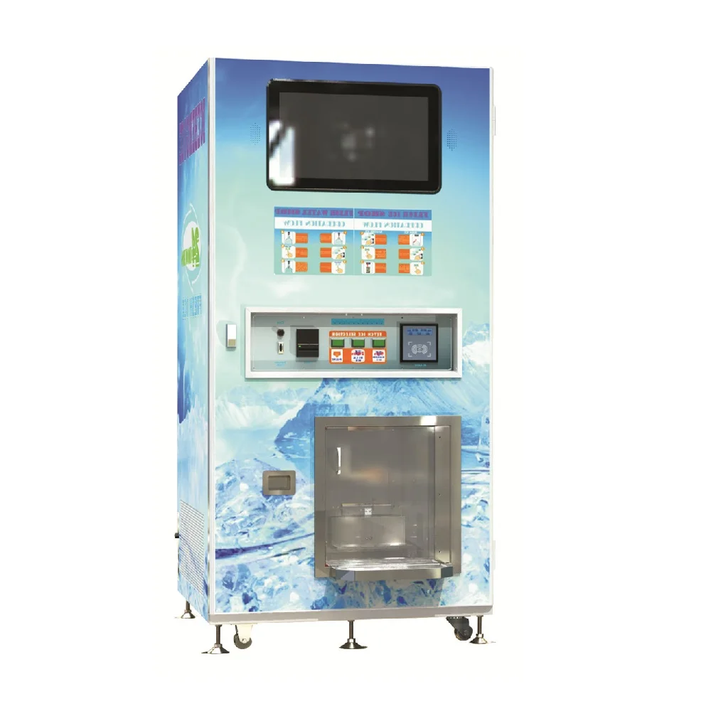 160KG/24H Automatic Pure Ice Cube Bagging Vending Machine Commercial Bagged Ice Dispenser With Auto Seal Function