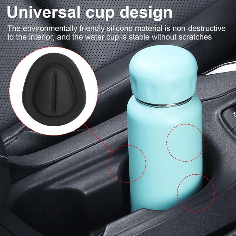 Car Water Cup Slot Anti-slip Limiter Self-adhesive Silicone Sticker Car Drinks Bottle Non-slip Mat Auto Accessories