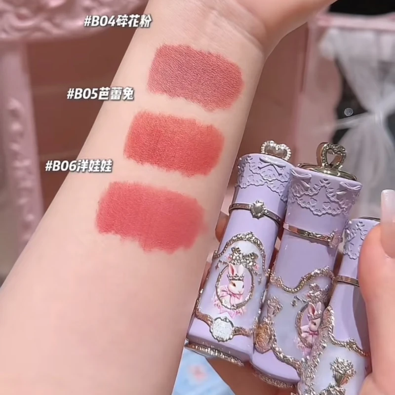 Flower Knows Bunny Garden Lip Cream Mud Thin Matte Soft Mist Velvet Liquid Lipstick Langdurige Lip Balm Make-up Cosmetica