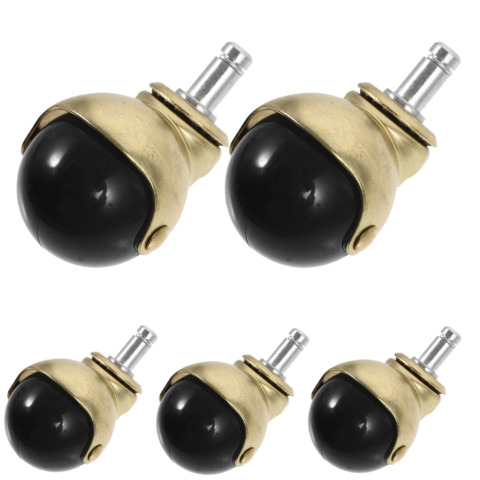 

5Pcs Gold Spherical Casters Replacement Chair Wheels for Office Computer Desk Chair Hardwood Carpet Floors Strong PP