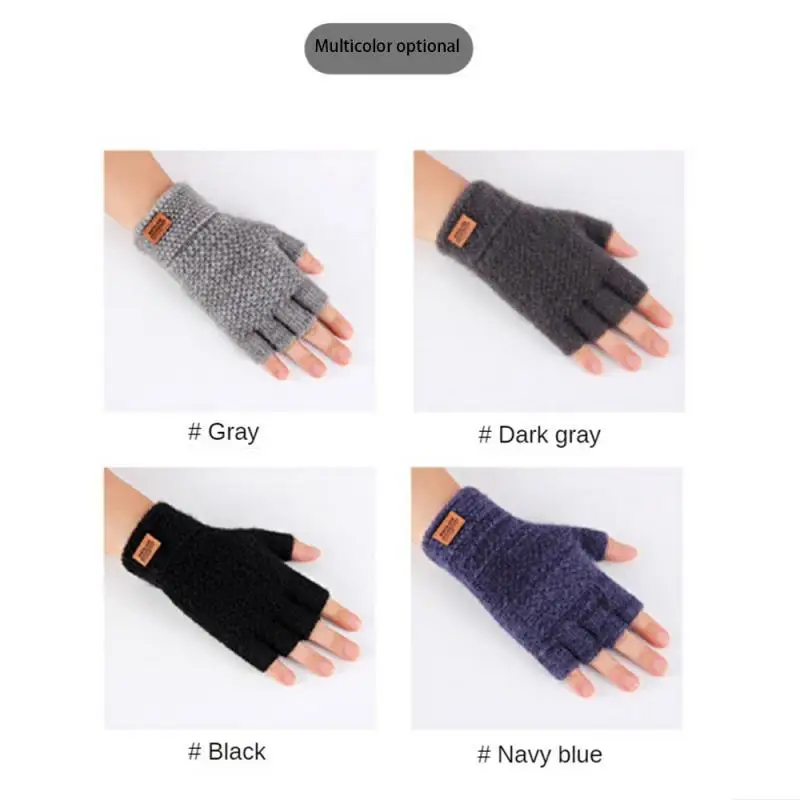 قفازات نصف إصبع للرجال والنساء ، دافئة وباردة ، تسرب خمسة أصابع ، صوف محبوك ، الطلاب ، الإناث ، الطلاب ، الشتاء