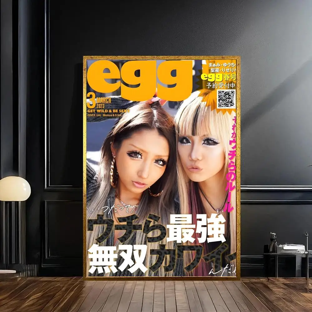 Kunstwerk, Gyaru-Magazin-Illustrationsposter, selbstklebender, wasserfester Papieraufkleber, Wanddekoration für Kaffeehaus, Bar, Zimmer – Detail 16